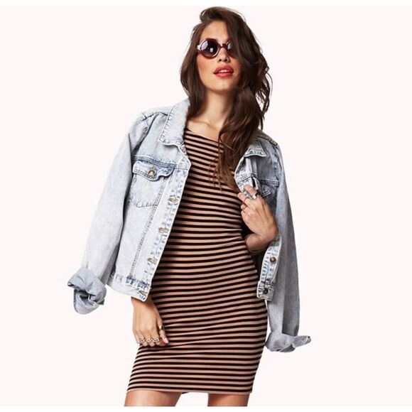 ✨Striped Mini Bodycon Dress✨ - Picture 1 of 7